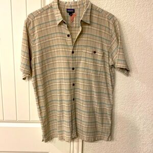 Patagonia AC Men’s Shirt - Cream and Green Plaid - Large